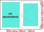 Okna FIX+OS SOFT šířka 190 a 195cm x výška 150-160cm